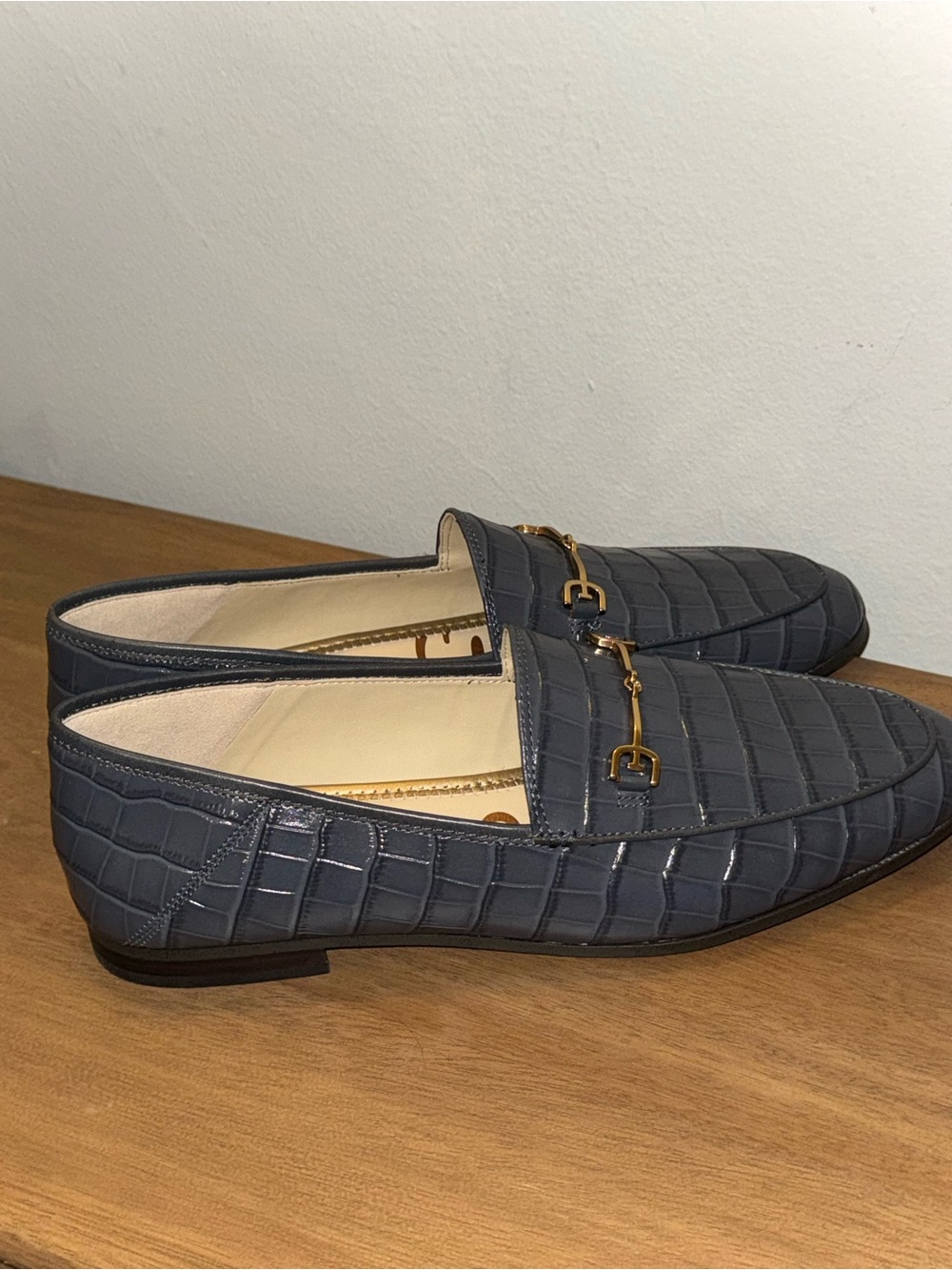 Sam Edelman Loraine Croc Loafers - Slate Blue - Picture 7 of 8